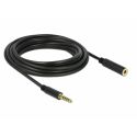 Delock Rallonge de câble stéréo Jack 4,4 mm, mâle à femelle, 5 mm, noir