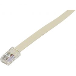 Cable réseau 15m ethernet RJ45 - plat - ivoire - 100Mb -925800