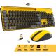 Pack 2en1 (Clavier/Souris) sans fil Advance Pep'S (Jaune/gris) - CLS-SMT