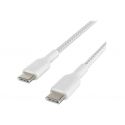 Belkin BOOST CHARGE - Câble USB - 24 pins USB-C (M) pour 24 pins USB-C (M) tressé - 1 m - blanc - CAB004BT1MWH