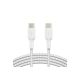 Belkin BOOST CHARGE - Câble USB - 24 pins USB-C (M) pour 24 pins USB-C (M) tressé - 1 m - blanc - CAB004BT1MWH
