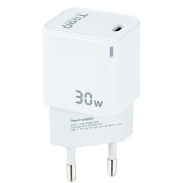 Chargeur TOOQ 30W - USB-C - blanc - TQWC-GANPD30WT
