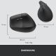Logitech Lift for Business Souris verticale ergonomique sans fil bluetooth - 910-006494