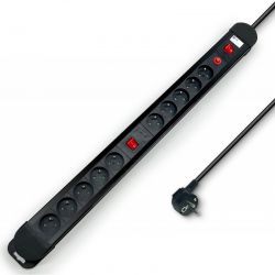 Multiprise Parasurtension 10 prises avec 2 Interrupteur câble 1,50m - 52157