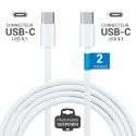 Câble USB-C 3.1 nylon, 2m, blanc - 11676