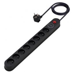 Multiprise Parasurtension 8 prises avec Interrupteur câble 1,50m - 52134
