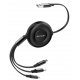 Câble Rixus RXUC25 Multi Charging 3 en 1, 110cm