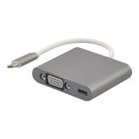 Adaptateur 3 en 1 : USB-C VGA USB USB-C - Gris