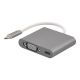 Adaptateur 3 en 1 : USB-C VGA USB USB-C - Gris