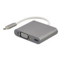 Adaptateur 3 en 1 : USB-C VGA USB USB-C - Gris