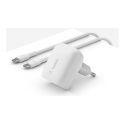 Chargeur BELKIN,20W, blanc, USB-C - avec câble - WCA006VF1MWH-B6