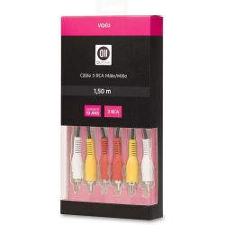Câble 3 RCA Mâle - 3 RCA Mâle, longueur 1.5m
