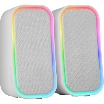 Enceintes bluetooth Mars Gaming MSOMW RGB - 20W - blanc