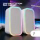 Enceintes bluetooth Mars Gaming MSOMW RGB - 20W - blanc