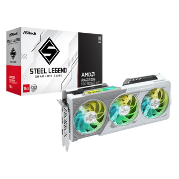 ASRock Radeon RX9060XT Steel Legend OC 16Go - 90-GA5JZZ-00UANF