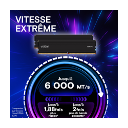 DIMM 16Go DDR5 6000MHz - CRUCIAL DDR5 PRO - CP16G60C48U5
