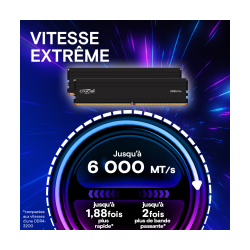 DIMM 16Go DDR5 6000MHz - CRUCIAL DDR5 PRO - CP16G60C48U5T