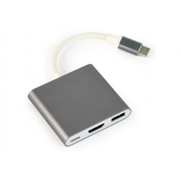 Adaptateur USB-C 3.0 CableXpert 02-SG vers HDMI, 1x USB-A ,1x USB-C