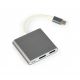 Adaptateur USB-C 3.0 CableXpert 02-SG vers HDMI, 1x USB-A ,1x USB-C