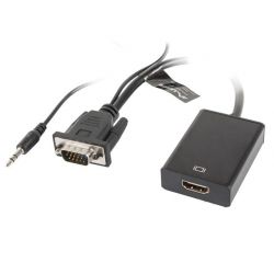 Convertisseur VGA HDMI, + audio, 0.20m - LANBERG AD-0021-BK