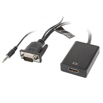 Convertisseur VGA HDMI, + audio, 0.20m - LANBERG AD-0021-BK