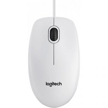 Souris Logitech B100, 3 boutons, blanche, USB - 910-003360