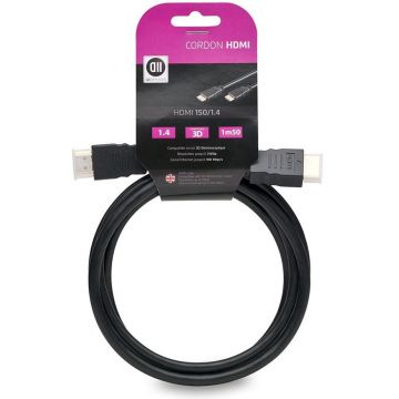 Câble HDMI 1.5m, norme 1.4 - D2 DIFFUSION - D2HDMI150CAV