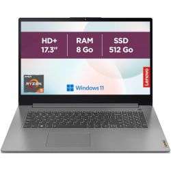 Lenovo IdeaPad 3 17ABA7 - Ryzen 5 5625U - 8Go - SSD 512Go - 17.3" - Win11 - 82RQ008UFR