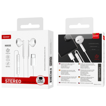 Oreillettes USB-C d-power - K6035