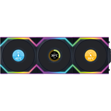 Kit de 3 ventilateurs Lian Li Uni Fan SL Wireless LCD RGB - noir - G99.12RSL1W3B.00