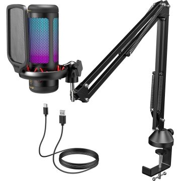 Microphone à condensateur TC310+ - RGB - Gamer Youtubeur