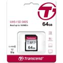 Secure Digital 64Go TRANSCEND 64Go UHS-I U3, pour appareil photo numérique - TS64GSDC300S