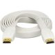 Câble HDMI - 4K - 2 mètres - plat blanc , plaqué or