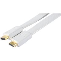 Câble HDMI - 4K - 2 mètres - plat blanc , plaqué or