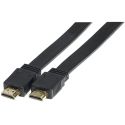 Câble HDMI - 4K - 3 mètres - plat noir , plaqué or - 128250