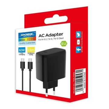 Chargeur USB-C 60W, compatible NINTENDO SWITCH - DOBE TNS-5169