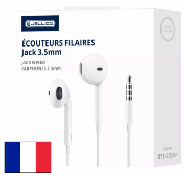 Ecouteur Jack avec micro JELLICO X11, blanc