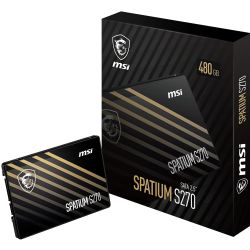 SSD 480Go MSI SPATIUM S270, 2.5'' SATA III 6GB/s, 500/450 MB/s