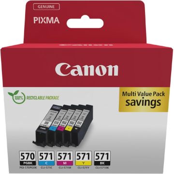 Pack de cartouches Canon PGI-570 noire + CLI-571 (noire et couleur)