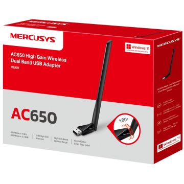 Clé WiFi Mercusys MU6H AC650 antenne 5dBi - WiFi 5
