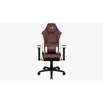 Siège Gamer AeroCool Crown AeroSuede, marron blanc