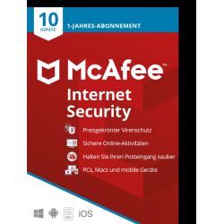 McAffee Internet Security 10 Appareils - 1 an