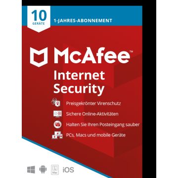 McAffee Internet Security 10 Appareils - 1 an