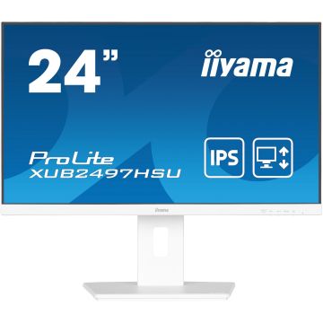 Moniteur 24 "Iiyama ProLite XUB2497HSU-W2, IPS, 1ms, HDMI/DP/USB - blanc
