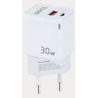 Chargeur TOOQ 30W - USB-C - blanc - TQWC-GANQCPD30WT