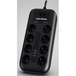 Multiprise 8 prises FR avec 2x USB - cordon de 1.8M - NITRAM P0820SUF0-FR
