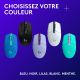 Souris Logitech G305 Gaming HERO, 12 000 PPP, sans sil, mauve